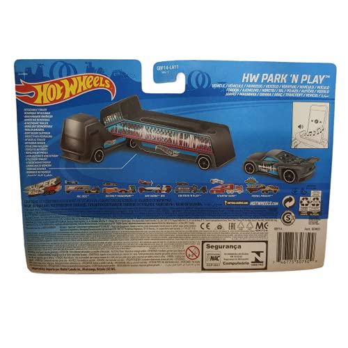 DieCast Hotwheels HW Park 'N Play Vehicle (Blue/Gray) Detachable Trailer, Car Included! by Hot Wheels