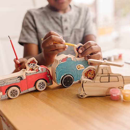 Melissa & Doug PAW Patrol Wooden Vehicles Craft Kit - 3 Decorate Your Own Vehicles, 3 Play Figures by Melissa & Doug