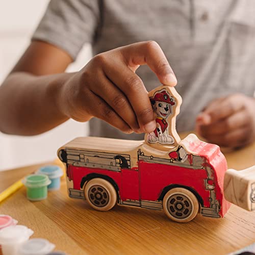 Melissa & Doug PAW Patrol Wooden Vehicles Craft Kit - 3 Decorate Your Own Vehicles, 3 Play Figures by Melissa & Doug