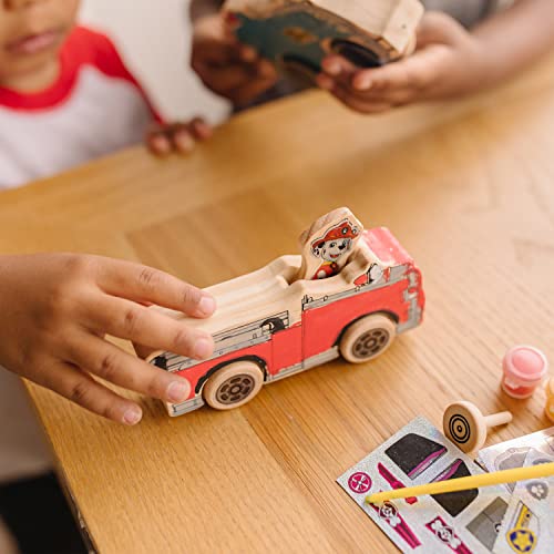 Melissa & Doug PAW Patrol Wooden Vehicles Craft Kit - 3 Decorate Your Own Vehicles, 3 Play Figures by Melissa & Doug
