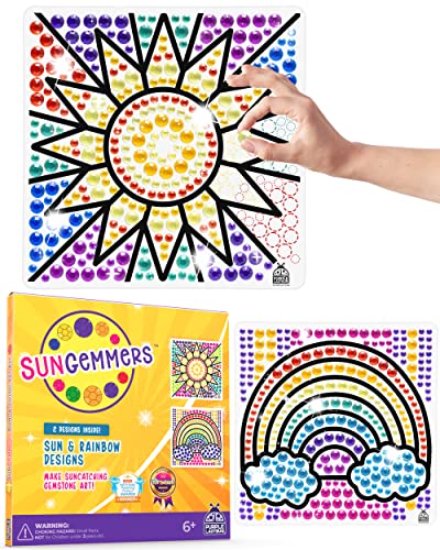 SunGemmers Suncatcher Kits for Kids Ages 6 + - Window Gem Painting Art Sun Catcher Kit for Girls Age 6-8 & 8-12 - Easter Gift Idea & Birthday Gifts for 7 8 9 10 11 12 Year Old Girl - Big Diamond Arts by PURPLE LADYBUG