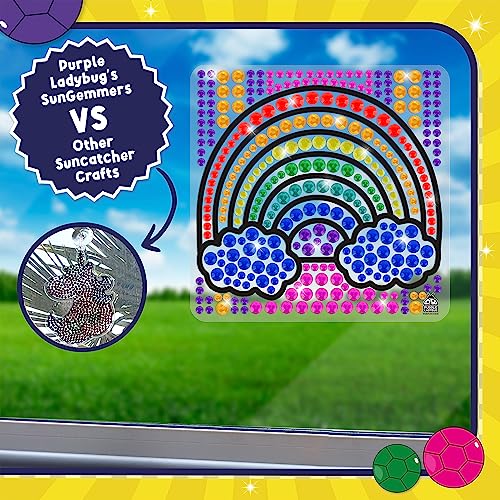 SunGemmers Suncatcher Kits for Kids Ages 6 + - Window Gem Painting Art Sun Catcher Kit for Girls Age 6-8 & 8-12 - Easter Gift Idea & Birthday Gifts for 7 8 9 10 11 12 Year Old Girl - Big Diamond Arts by PURPLE LADYBUG