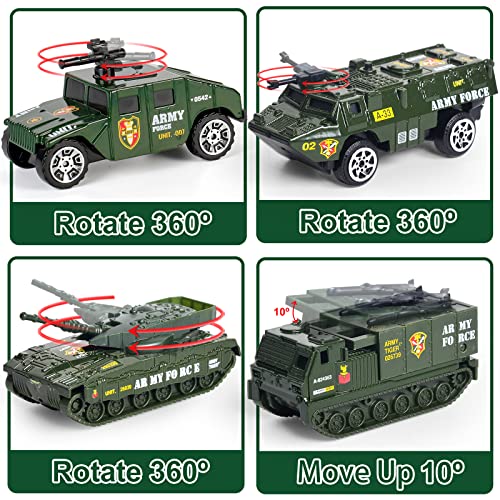 6 Pack Metal Diecast Military Vehicles for Toddler Military Educational Toy Mini Car Model Kits Battle Car Truck from JC