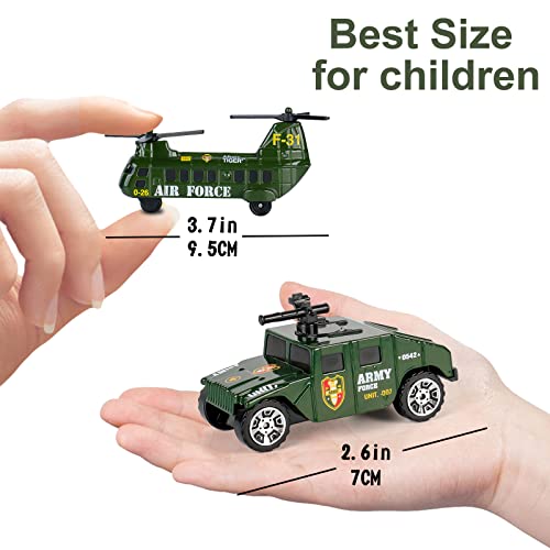 6 Pack Metal Diecast Military Vehicles for Toddler Military Educational Toy Mini Car Model Kits Battle Car Truck from JC