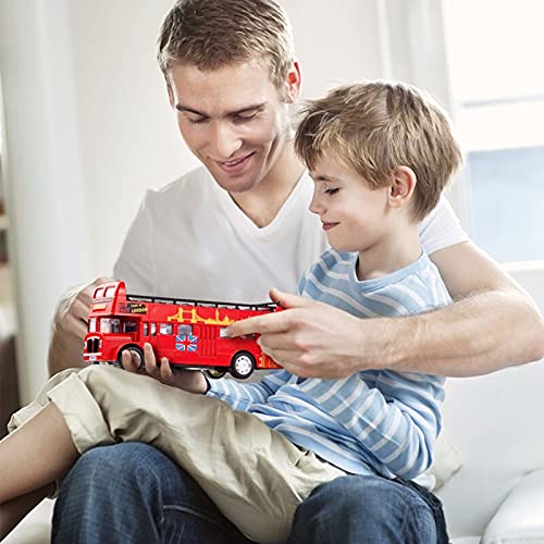 OTONOPI Bus Toys Die Cast Metal Toy Cars Pull Back School Bus Double Decker London Vehicles Friction Powered City Sightseeing Tour Bus Play Vehicle Toy Set for Kids 4 Pack from OTONOPI