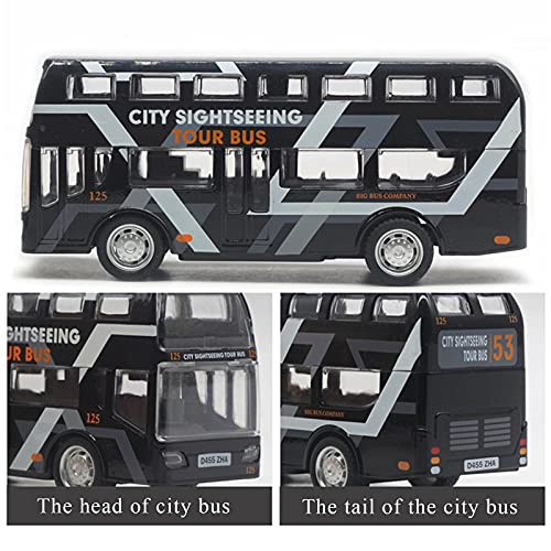 OTONOPI Bus Toys Die Cast Metal Toy Cars Pull Back School Bus Double Decker London Vehicles Friction Powered City Sightseeing Tour Bus Play Vehicle Toy Set for Kids 4 Pack from OTONOPI