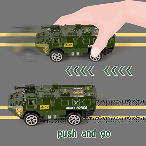 6 Pack Metal Diecast Military Vehicles for Toddler Military Educational Toy Mini Car Model Kits Battle Car Truck from JC