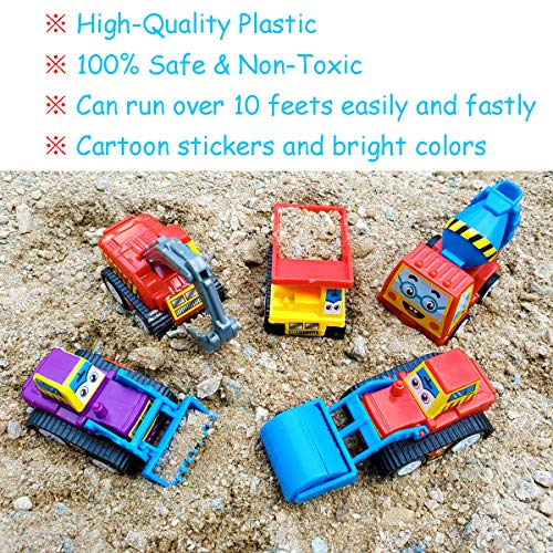 Tonmp Pull Back Vehicle Car, 12 Pack Assorted Mini Construction Plastic Vehicle Set, Pull Back Truck and Car Toys for Boys Kids Child Party Favors,Pull Back and Go Car Toy Play Set by Tonmp