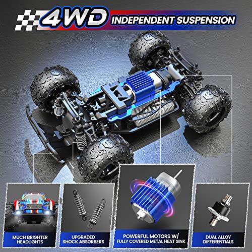 DEERC High Speed RC Car Full Proportional Remote Control Truck, All Terrains 4WD RC Truck W/ LED Lights, 50 Mins Play, 25 Km/h Electric Vehicle Toy, 2.4Ghz 1:20 Off Road Monster Truck, Xmas Gift by Xiamen Huoshiquan Import & Export CO.,Ltd.
