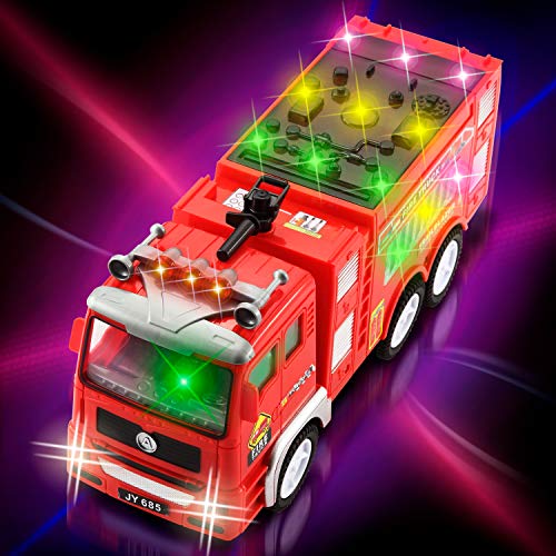 JOYIN 3-in-1 Toy Trucks, Automatic Bump & Go Toy Fire Truck, Garbage Truck, Play Excavator with 4D Lights and Music, Vehicle Toys Gifts for Kids Boys and Girls 2-8 Years Old from JOYIN INC