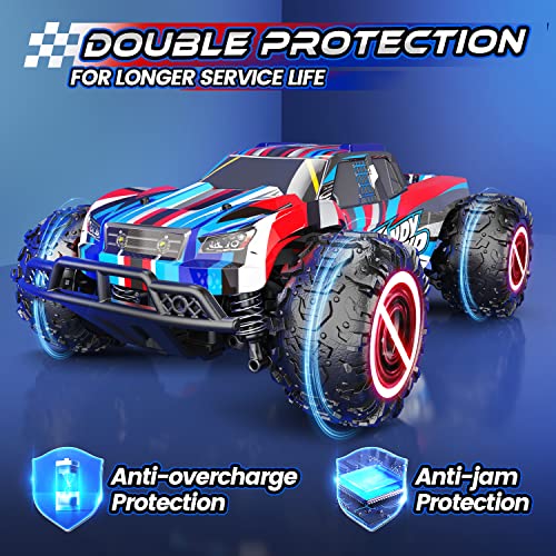 DEERC High Speed RC Car Full Proportional Remote Control Truck, All Terrains 4WD RC Truck W/ LED Lights, 50 Mins Play, 25 Km/h Electric Vehicle Toy, 2.4Ghz 1:20 Off Road Monster Truck, Xmas Gift by Xiamen Huoshiquan Import & Export CO.,Ltd.