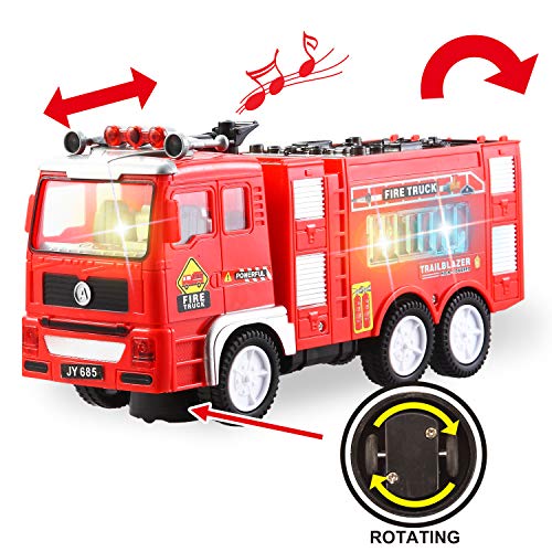 JOYIN 3-in-1 Toy Trucks, Automatic Bump & Go Toy Fire Truck, Garbage Truck, Play Excavator with 4D Lights and Music, Vehicle Toys Gifts for Kids Boys and Girls 2-8 Years Old from JOYIN INC
