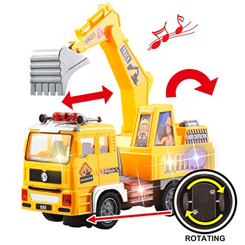 JOYIN 3-in-1 Toy Trucks, Automatic Bump & Go Toy Fire Truck, Garbage Truck, Play Excavator with 4D Lights and Music, Vehicle Toys Gifts for Kids Boys and Girls 2-8 Years Old from JOYIN INC