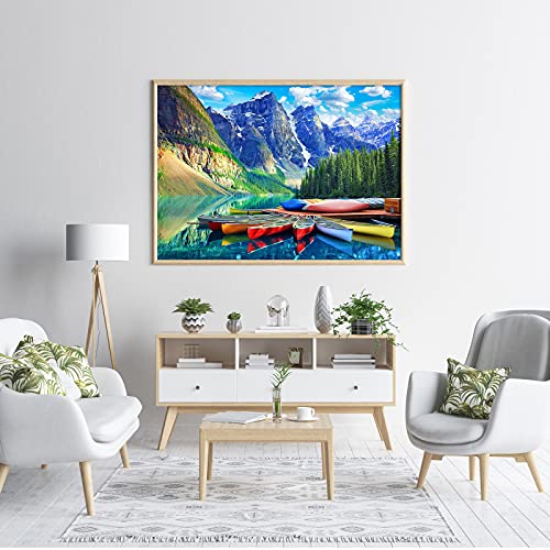 HUADADA 1000 Piece Puzzle for Adults - Moraine Lake Canoes - Puzzles 1000 Piece Nature Landscape Jigsaw Puzzles for Adults and Kids (27.56" x 19.67") from HUADADA