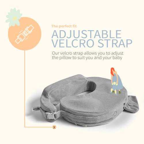 My Brest Friend Deluxe Nursing Pillow for Breastfeeding & Bottle Feeding, Enhanced Posture Support, Double Straps & Removable Extra Soft Slipcover, Evening Grey by Zenoff Products