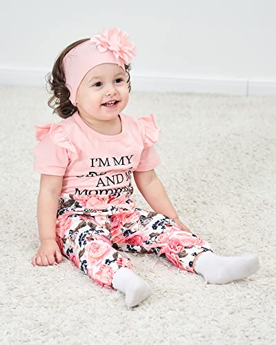 Newborn Baby Girl Clothes Ruffle Short Sleeve Romper Onesis Baby Girlsâ Clothing Floral Cotton Pant Sets 0-3 Months Girl Outfits Pink from 