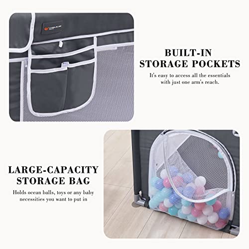 ANGELBLISS Baby Playpen, Large Playpen, Indoor&Outdoor,Sturdy Safety Play Yard with Super Soft Breathable Mesh,Kid's Fence for Toddlers(Black,63âx47â) from ANGELBLISS