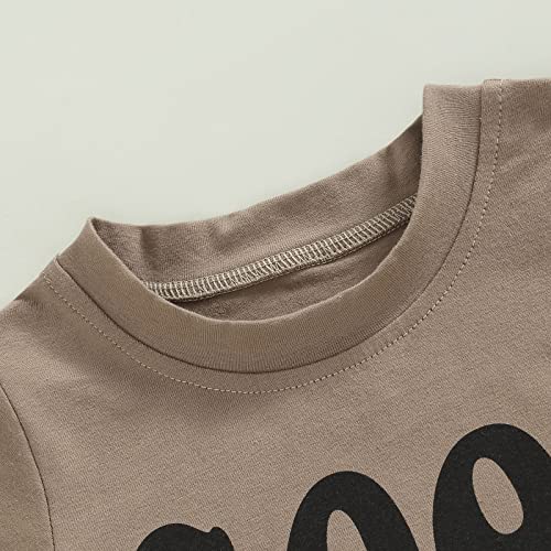 Summer Outfits Toddler Baby Boys Letter Printed Short Sleeve T-Shirt Tops and Shorts Pants 2PCS Clothes Set (Coffee, 0-6 Months) from Bagilaanoe