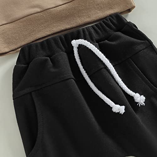 Lamuusaa Western Baby Boy Clothes Cow Print Crewneck Pullover Sweatshirt Drawstring Jogger Pants 2Pcs Fall Winter Outfit (Coffee, 6-12 Months) from Lamuusaa