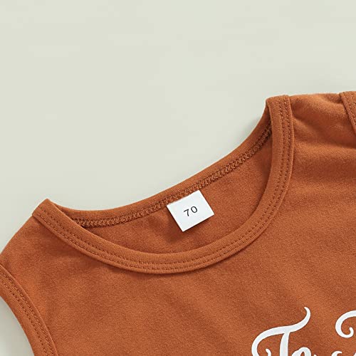 AEEMCEM Western Baby Boy Summer Clothes Cow Sleeveless Tank Top Vest Shorts Set Cute Cowboy Outfit (A-Caramel, 12-18 Months) by AEEMCEM