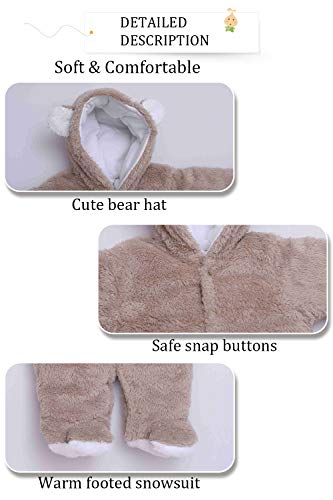 XMWEALTHY Unisex Baby Clothes Winter Coats Cute Newborn Infant Jumpsuit Snowsuit Bodysuits Baby Gifts Girl Boy Khaki S from XMWEALTHY