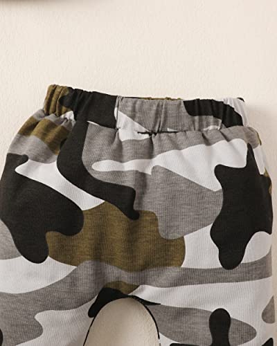 Renotemy Infant Baby Clothes Boy Winter Warm Outfits Fall Baby Clothing Boy Gifts Cute Long Sleeve Romper Top Camo Pants 3-6 Months Baby Boy Clothes from 