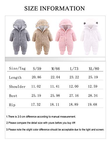 XMWEALTHY Unisex Baby Clothes Winter Coats Cute Newborn Infant Jumpsuit Snowsuit Bodysuits Baby Gifts Girl Boy Khaki S from XMWEALTHY