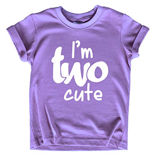 2nd Birthday Outfits for Toddler Girls im Two Cute Shirt Girl 2 Year olds Second (Purple, 2T) from 