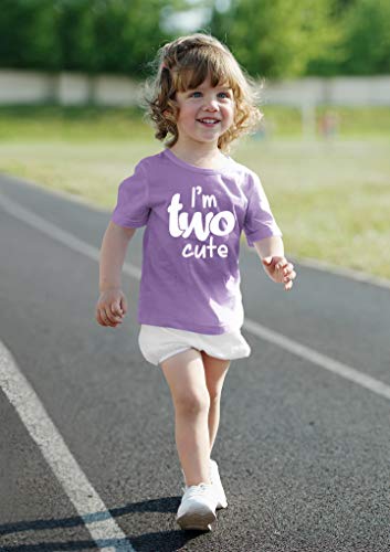 2nd Birthday Outfits for Toddler Girls im Two Cute Shirt Girl 2 Year olds Second (Purple, 2T) from 