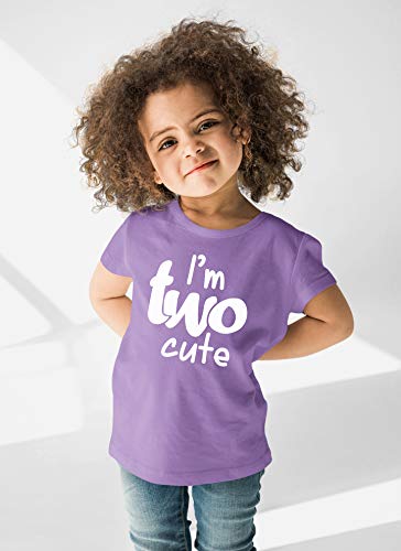 2nd Birthday Outfits for Toddler Girls im Two Cute Shirt Girl 2 Year olds Second (Purple, 2T) from 