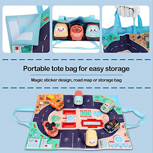 Baby Toy Cars for 1 Year Old Boy | 7 Set Push and Go Vehicles Friction Powered Cars Toy with Play Mat/Storage Bag for Toddlers | Early Educational Toys and Birthday Gift for 1 2 3 Years Old Boys Girls by Mengye