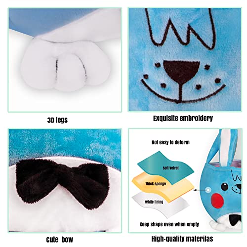 Easter Basket 2 Pack, Bunny Empty Easter Baskets for Kids, Cute Easter Basket for Boys Girls Toddle Baby, Easter Basket with Handle, Easter Decoration Bags, Easter Egg Hunt Bucket, Kids Gifts by XENTUMI