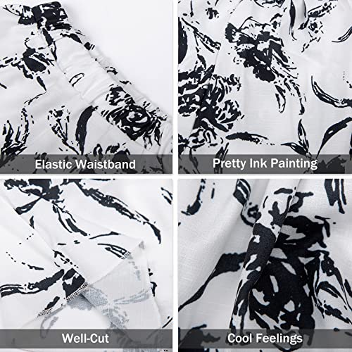 LittleSpring Sweet Little Girl Clothes Summer Sleeveless Floral Cami and Shorts Set Black Size 7-8 by 