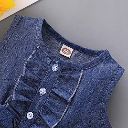 Kucnuzki 12 Month Girl Clothes Toddler Girl Princess Dresses Short Sleeve Girls Denim Skirt Baby Summer Swing Dress Outfits 12-18 Months(Flower+Black) from Kucnuzki