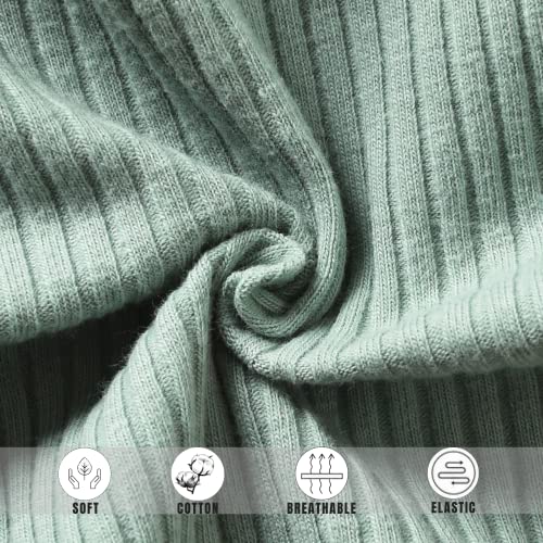 Preemie Newborn Baby Girl Clothes Infant Ribbed Cotton Romper Bodysuit Floral Bowknot Suspender Dress 3PCS Clothing Set Premie Spring Summer Outfits Ruffle Short Sleeve Jumpsuit Mint Green Short Set from 