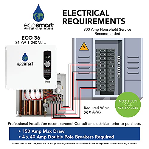 Ecosmart ECO 36 36kw 240V Electric Tankless Water Heater by Ecosmart