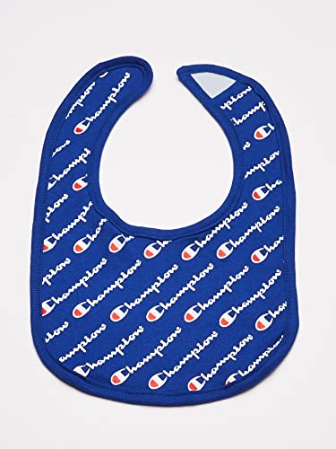 Champion Baby Infant 3-Piece Box Set Includes Body Suit, bib and Booties, All Over Script-Blue 420, 0-6M by Champion