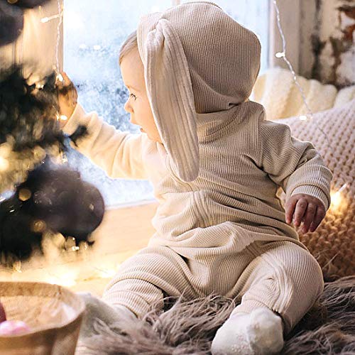 Simplee kids Animal Bunny Baby Easter Pajamas Long Ear Rabbit Hoodie Romper with Zipper from Simplee kids