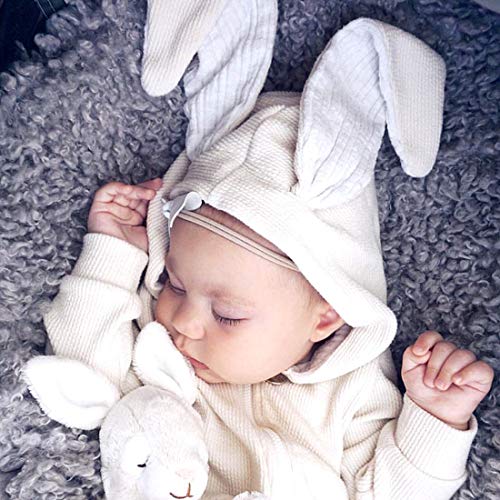 Simplee kids Animal Bunny Baby Easter Pajamas Long Ear Rabbit Hoodie Romper with Zipper from Simplee kids