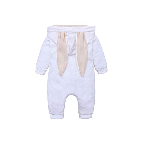 Simplee kids Animal Bunny Baby Easter Pajamas Long Ear Rabbit Hoodie Romper with Zipper from Simplee kids