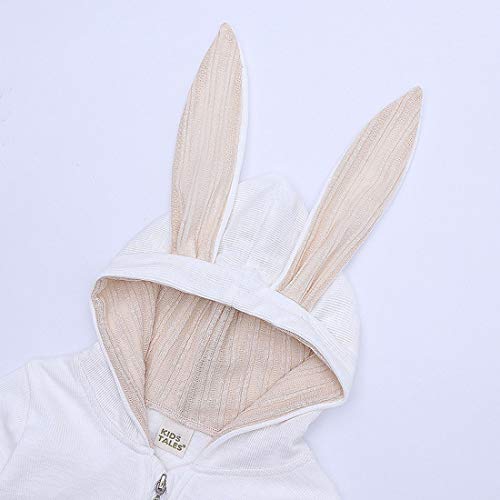 Simplee kids Animal Bunny Baby Easter Pajamas Long Ear Rabbit Hoodie Romper with Zipper from Simplee kids