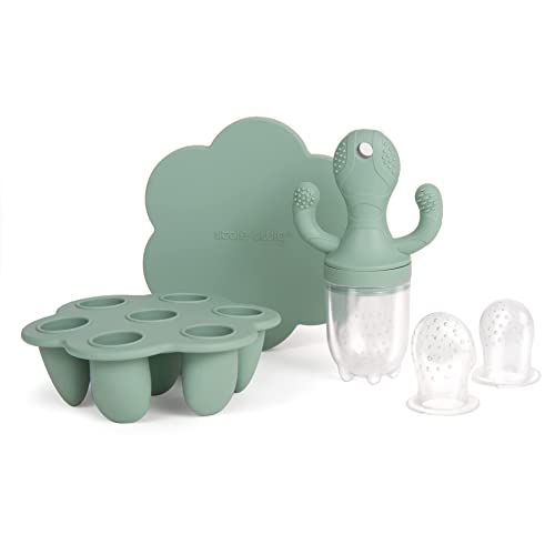 Little Twig Baby Fruit Feeder Pacifier Teether | Baby Food Freezer Tray with Lid | BPA Free Silicone Freezable Teether | Feeding Set for Breast Milk Ice Cubes, Baby Food, Vegetable Fruit Purees from Kittrich Corporation