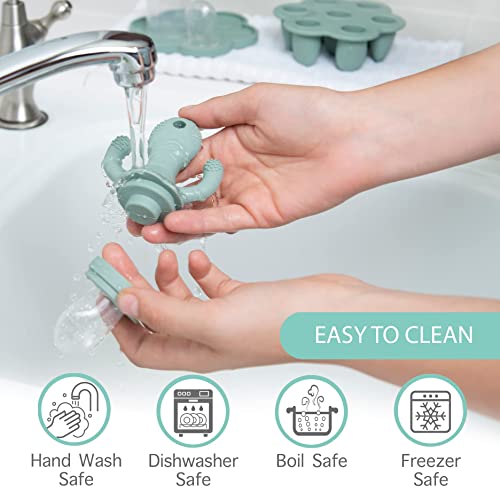 Little Twig Baby Fruit Feeder Pacifier Teether | Baby Food Freezer Tray with Lid | BPA Free Silicone Freezable Teether | Feeding Set for Breast Milk Ice Cubes, Baby Food, Vegetable Fruit Purees from Kittrich Corporation