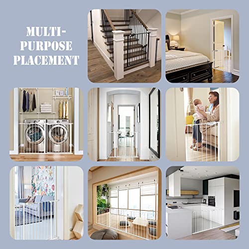 DEARBB Triple Lock Baby Gate for Stairs Doorways and House 31" to 86" Extra Wide Pressure Mounted Easy Walk Through Auto Close Safety Pet Gate Black 76.77-86.22" by DEARBB