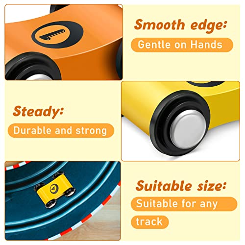 8 Pieces Wooden Mini Car Wood Race Car Kids Wooden Track Colorful Car Ramp Toy Replacement Car Toy Vehicle Play Sets for Toddlers Party Gift by Sotiff