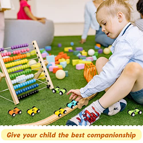 8 Pieces Wooden Mini Car Wood Race Car Kids Wooden Track Colorful Car Ramp Toy Replacement Car Toy Vehicle Play Sets for Toddlers Party Gift by Sotiff