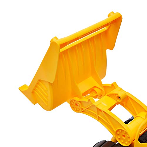 Amazon Basics Toy Construction Vehicle Set, Dump Truck and Bulldozer, Indoor/Outdoor, 10-Inch, Yellow (Pack of 2) by Amazon Basics