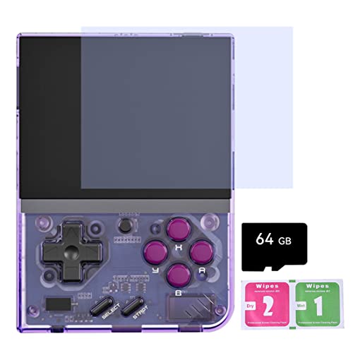 DECI Miyoo Mini Handheld Game Console, 3.5-Inch 64G Mini Plus Portable Retro Arcade Video Gaming Console Emulators, Support Wi-Fi, Cortex-A7 Processor, Open-Source for Adult Kid - Purple by DECI