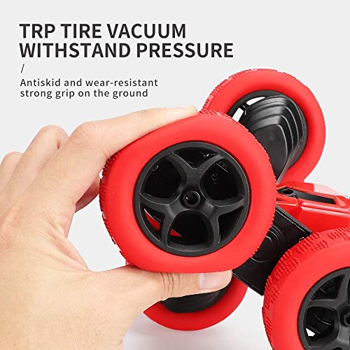 RC Cars Stunt Car Toy 2 Pack, Infityle 4WD Remote Control Cars, Double Sided Rotating Vehicles 360Â° Flips, Kids Toy Cars for Boys & Girls Birthday (Red and Blue) from Infityle