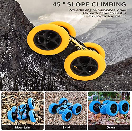 RC Cars Stunt Car Toy 2 Pack, Infityle 4WD Remote Control Cars, Double Sided Rotating Vehicles 360Â° Flips, Kids Toy Cars for Boys & Girls Birthday (Red and Blue) from Infityle